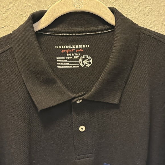 Saddlebred Black Perfect Polo Shirt Easy Care Relaxed Fit Men’s Sz 2X NWT - Picture 2 of 9